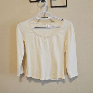 Chic Cream Long Sleeve Women's Top